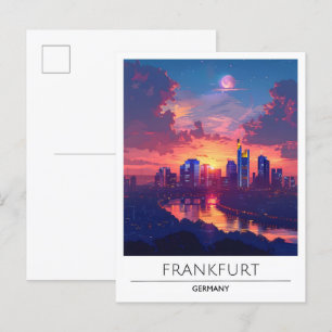Sunrise in Frankfurt Germany Travel  Postcard