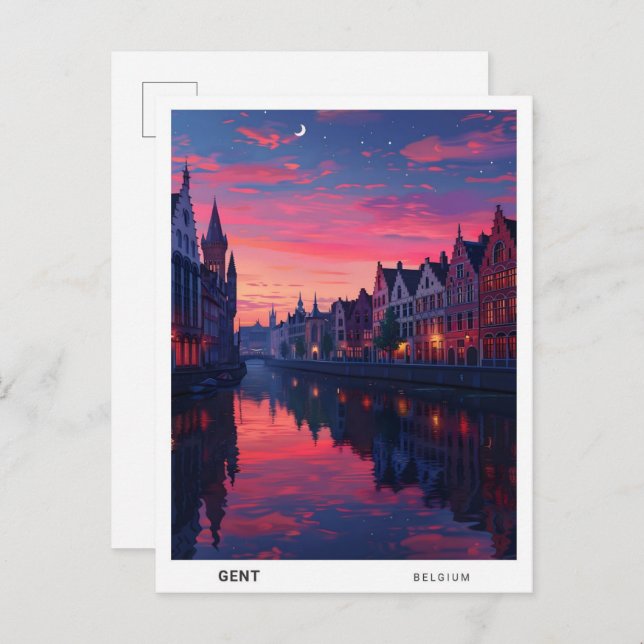 Sunrise in Gent Belgium Travel Postcard (Front/Back)