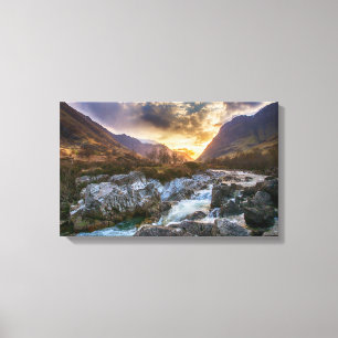 Sunrise in Glen Coe, Scottish Highlands Canvas Print