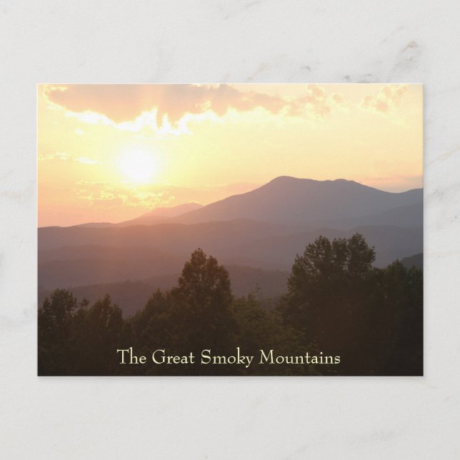 Sunrise in Great Smoky Mountains, postcard (Front)