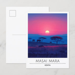 Sunrise in Masai Mara Kenya Travel  Postcard