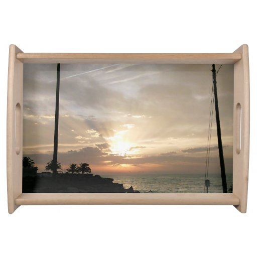 Sunrise in October in Spain Serving Tray