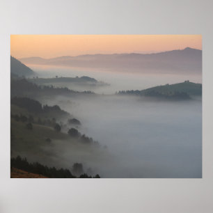 Sunrise in Pieniny mountains Poster