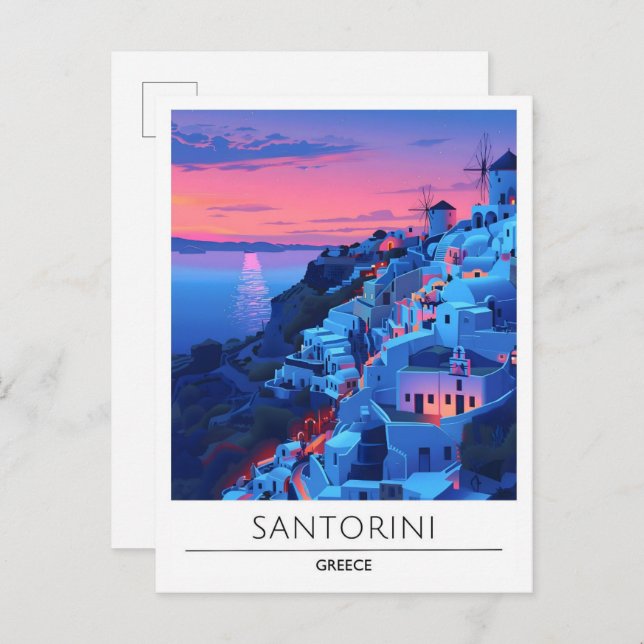 Sunrise in Santorini Greece Travel  Postcard (Front/Back)