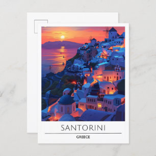 Sunrise in Santorini Greece Travel  Postcard