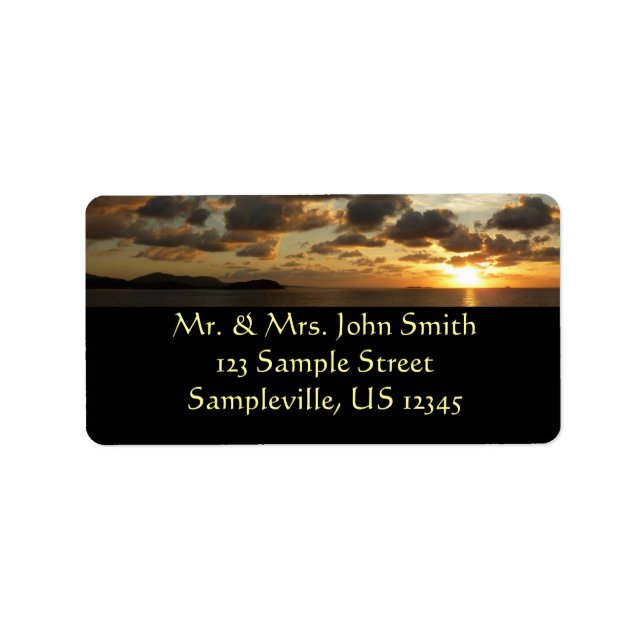 Sunrise in St. Thomas I US Virgin Islands Label (Front)