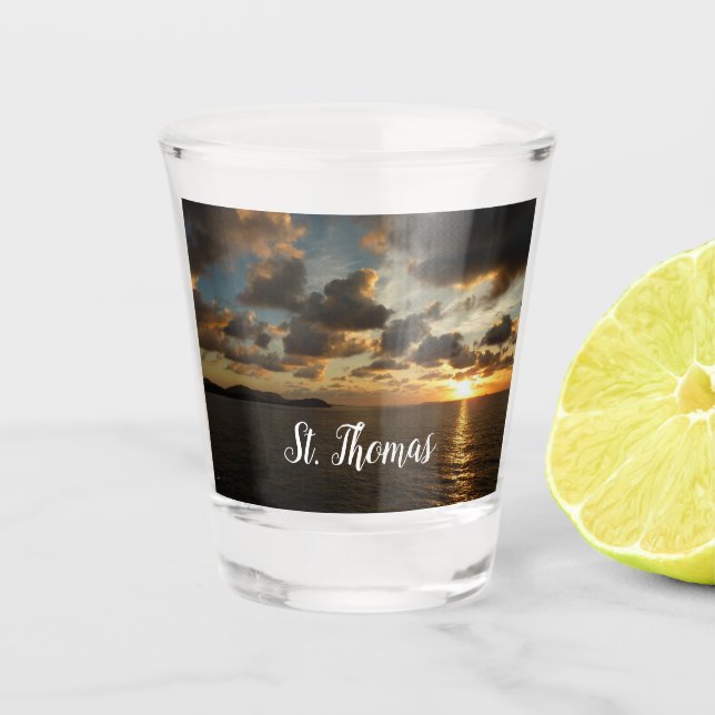 Sunrise in St. Thomas I US Virgin Islands Shot Glass (Front)