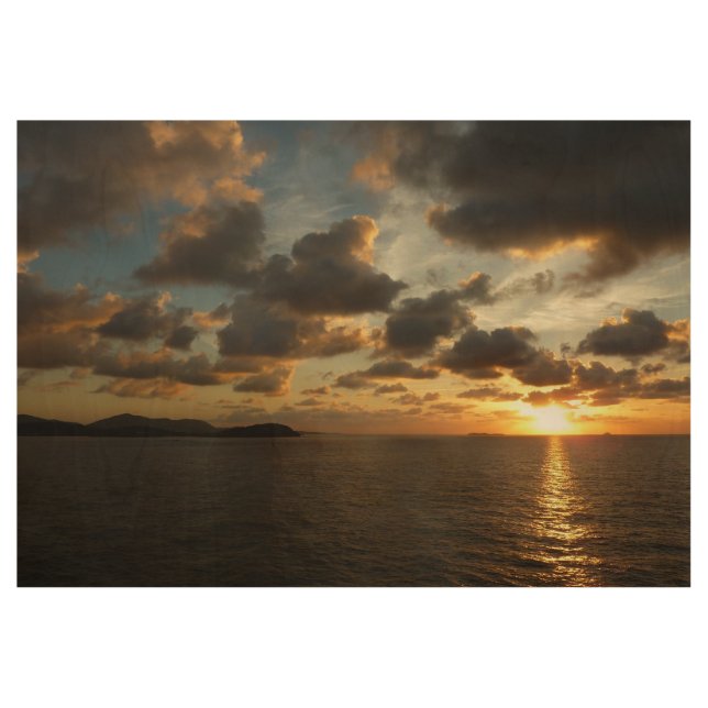 Sunrise in St. Thomas I US Virgin Islands Wood Poster (Front)