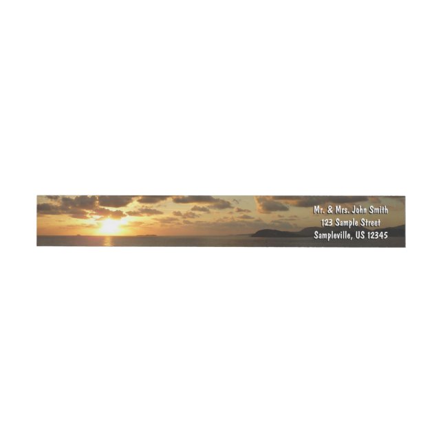 Sunrise in St. Thomas I US Virgin Islands Wrap Around Label (Individual)