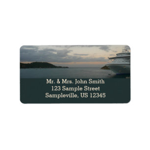 Sunrise in St. Thomas II Cruise Seascape Label