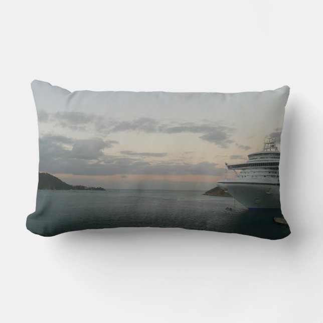 Sunrise in St. Thomas II Cruise Seascape Lumbar Cushion (Front)