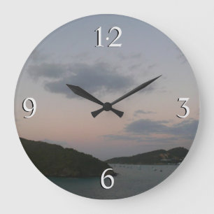 Sunrise in St. Thomas III US Virgin Islands Large Clock