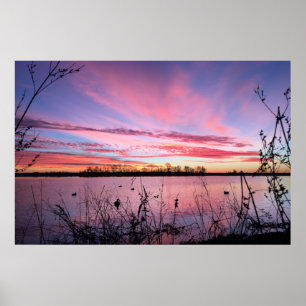 Sunrise in the Arkansas Duck Blind Poster