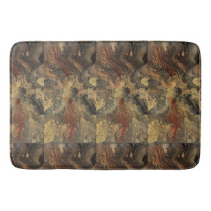 Sunrise in the desert painting in sandy tones  bath mat