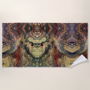 Sunrise in the desert painting in sandy tones  beach towel