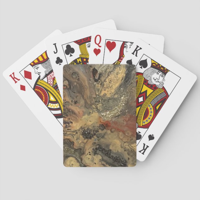 Sunrise in the desert painting in sandy tones  playing cards (Back)