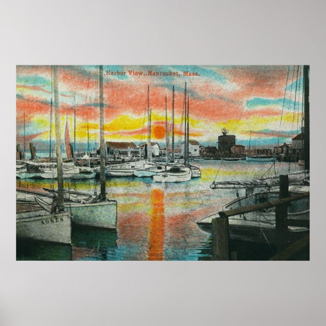 Sunrise in the Harbour Poster (Front)