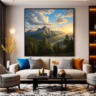Sunrise in the Mountains Canvas Print