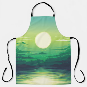 Sunrise in the sea illustration apparel,art,beauti apron