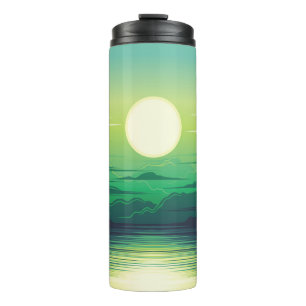 Sunrise in the sea illustration apparel,art,beauti thermal tumbler