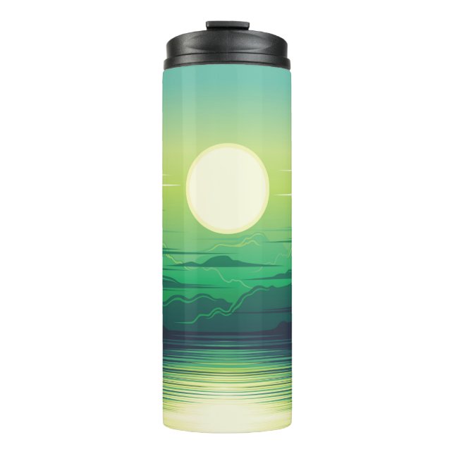 Sunrise in the sea illustration apparel,art,beauti thermal tumbler (Front)