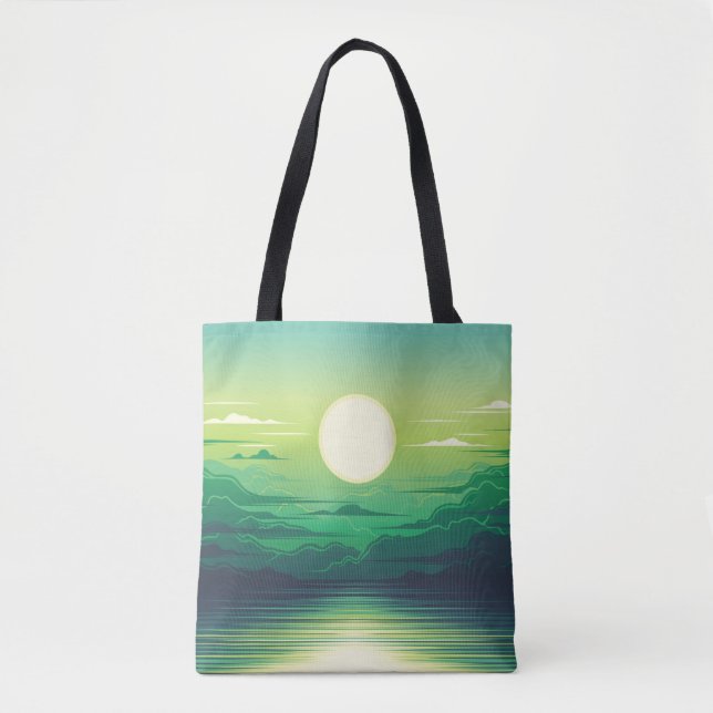 Sunrise in the sea illustration apparel,art,beauti tote bag (Front)