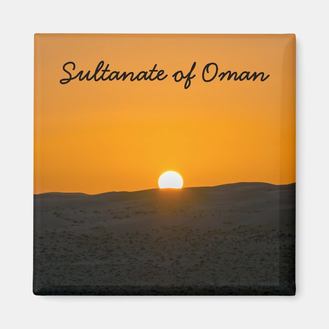 Sunrise in Wahiba Sands desert in Oman Magnet (Front)