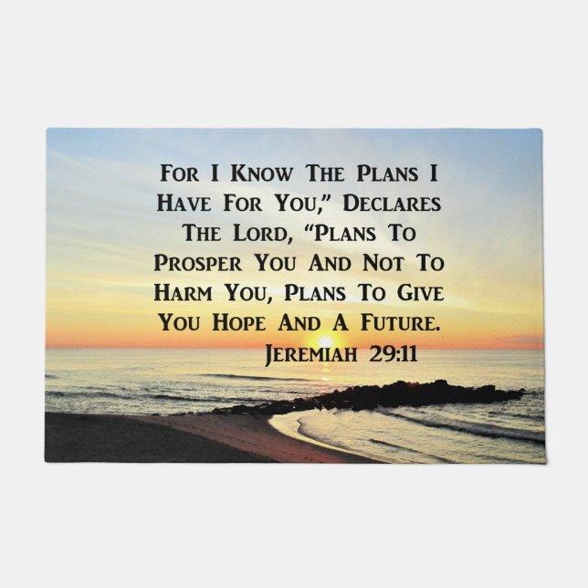 SUNRISE JEREMIAH 29:11 BIBLE VERSE DOORMAT (Front)