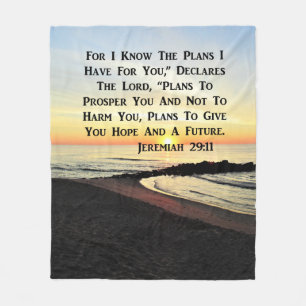 SUNRISE JEREMIAH 29:11 BIBLE VERSE FLEECE BLANKET
