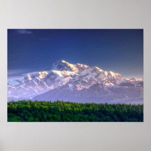 Sunrise Kisses Mt. McKinley   Alaska Range Poster