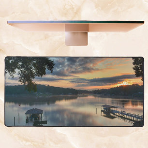 Sunrise Lake View Scenic Waterfront Photographic Desk Mat