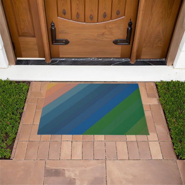 Sunrise Landscape Colours Diagonal Lines  Doormat (Outdoor)