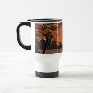Sunrise Landscape with Lake and Deers-51207 Travel Mug