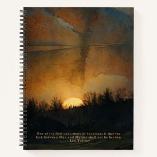 Sunrise Leo Tolstoy Happiness Quote Black Journal
