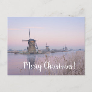 Sunrise light and windmills christmas card