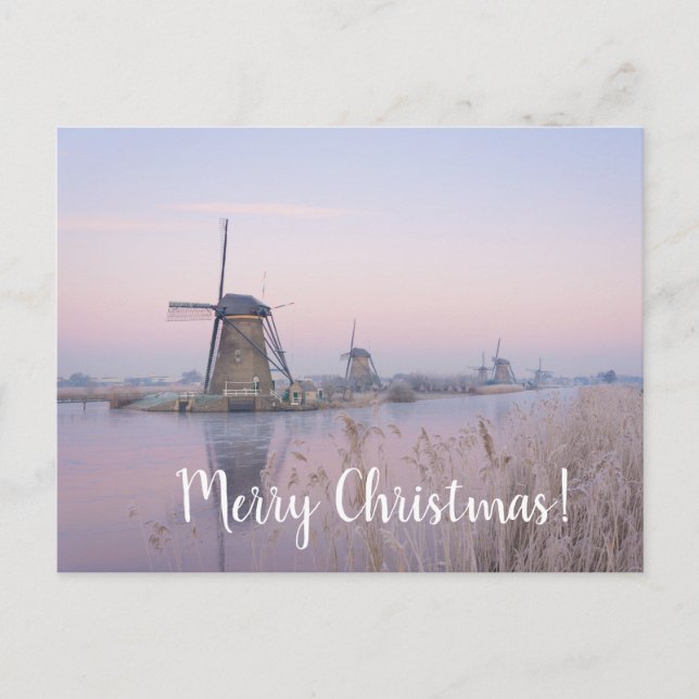 Sunrise light and windmills christmas card (Front)