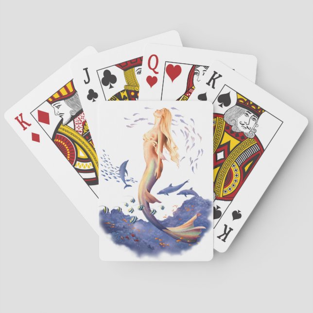 Sunrise Mermaid by Scot Howden Playing Cards (Back)