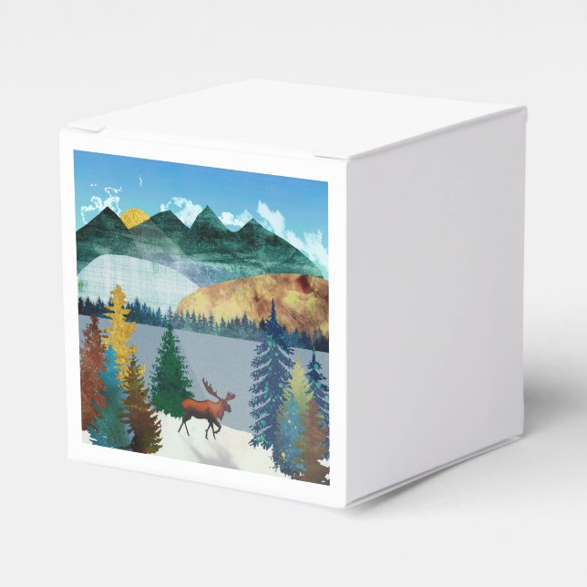 Sunrise Moose Favour Box (Front Side)