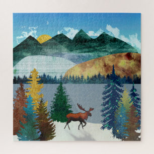 Sunrise Moose Jigsaw Puzzle