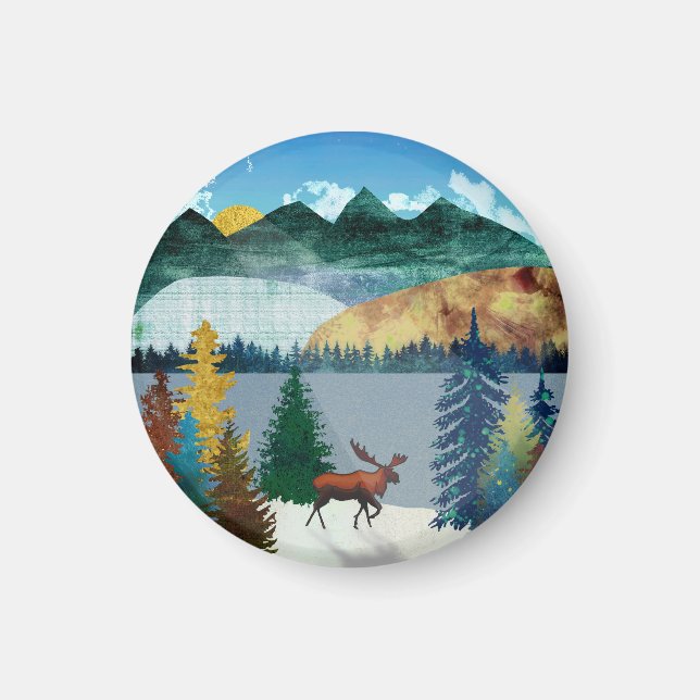 Sunrise Moose Magnet (Front)