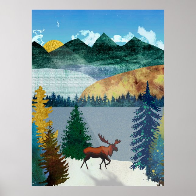 Sunrise Moose Poster (Front)