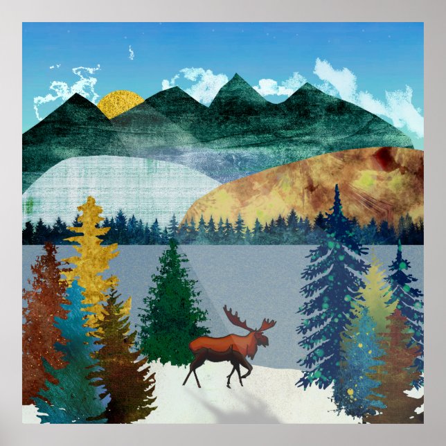Sunrise Moose Poster (Front)