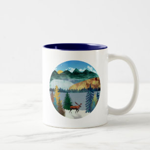 Sunrise Moose Two-Tone Coffee Mug