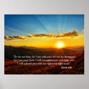 Sunrise Mountain Do Not Fear Isaiah 41:10 Poster