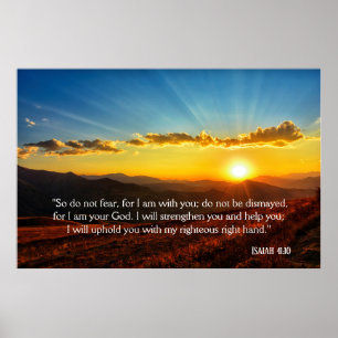 Sunrise Mountain Do Not Fear Isaiah 41:10 Poster