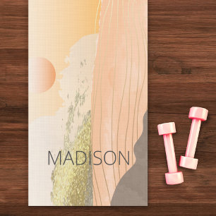 Sunrise Mountain Landscape Minimal Personalised Yoga Mat