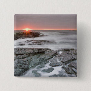 Sunrise near Brenton Point State Park on Ocean 15 Cm Square Badge