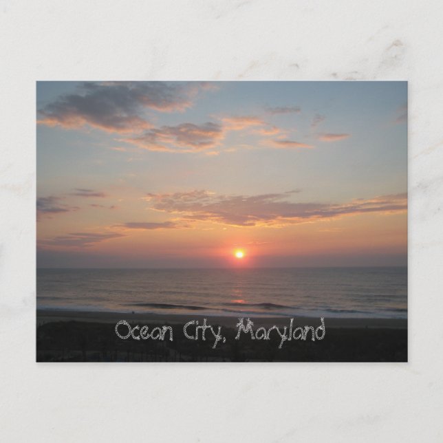 "Sunrise - Ocean City, Maryland" Postcard (Front)