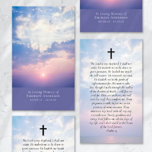 Sunrise Ocean Cross Memorial Prayer Card