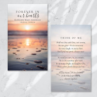 Sunrise Ocean Photo Memorial Prayer Card